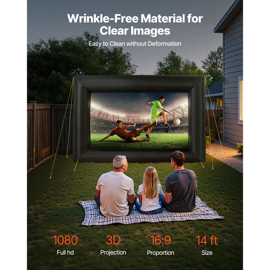 14 ft Inflatable Movie Screen 16:9 600D Movie Projector with Portable Bag