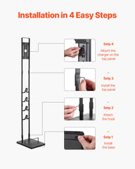 Vacuum Stand, Compatible With Dyson V6 V7 V8 V10 V11 V15, Stable Vacuum Stand Holder with 4 Hooks for Dyson DC30 DC31 DC34 DC35 DC58 DC59 DC62 D74 Cordless Upright Vacuum Cleaners & Accessories
