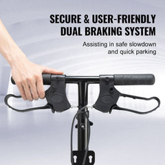 Folding Knee Scooter, Aluminum Steerable Knee Walker with Height-Adjustable Handlebar & Knee Pad, 12" All-Terrain Wheels, Dual Brakes, Leg Recovery Scooter for Broken Ankle Foot Injuries, 159KG