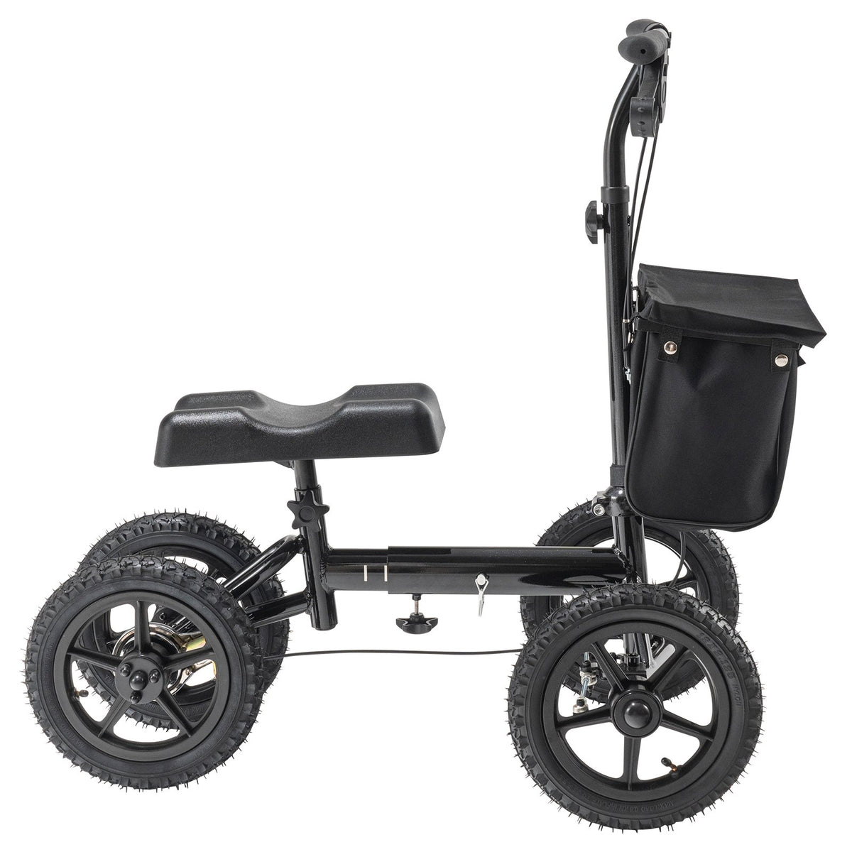 Folding Knee Scooter, Aluminum Steerable Knee Walker with Height-Adjustable Handlebar & Knee Pad, 12" All-Terrain Wheels, Dual Brakes, Leg Recovery Scooter for Broken Ankle Foot Injuries, 159KG