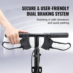 Folding Knee Scooter, Aluminum Steerable Knee Walker with Height-Adjustable Handlebar & Knee Pad, 12" All-Terrain Wheels, Dual Brakes, Leg Recovery Scooter for Broken Ankle Foot Injuries, 159KG