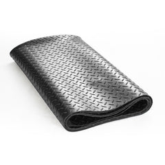 Diamond-Plate Rubber Flooring Roll, 3 mm x 4 ft x 15 ft Garage Floor Mat, SBR Rubber Garage Flooring Roll, Easy to Clean, Diamond Plate Rubber Mat for Under Cars, Garage Industry Gym, Black