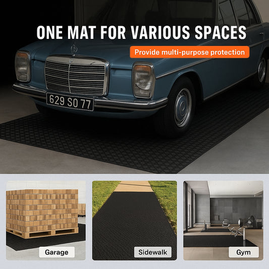 Diamond-Plate Rubber Flooring Roll, 3 mm x 4 ft x 15 ft Garage Floor Mat, SBR Rubber Garage Flooring Roll, Easy to Clean, Diamond Plate Rubber Mat for Under Cars, Garage Industry Gym, Black
