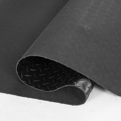Diamond-Plate Rubber Flooring Roll, 3 mm x 4 ft x 6 ft Garage Floor Mat, SBR Rubber Garage Flooring Roll, Easy to Clean, Diamond Plate Rubber Mat for Under Cars, Garage Industry Gym, Black