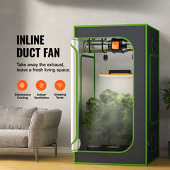 Inline Duct Fan, 152.4mm 323.7 CFM with Variable Speed Controller, Quiet AC-motor Ventilation Exhaust Fan for Cooling Booster, Grow Tents, Hydroponics