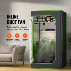 Inline Duct Fan, 152.4mm 323.7 CFM with Variable Speed Controller, Quiet AC-motor Ventilation Exhaust Fan for Cooling Booster, Grow Tents, Hydroponics