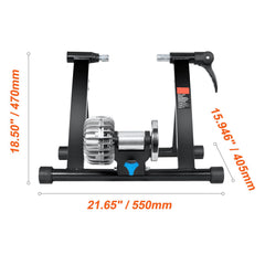 Bike Trainer Stand, Fluid Stationary Bike Stand for 26"-29" Wheels, Noise Reduction Fluid Flywheel, Portable Cycling Stand for Indoor Riding Exercise, with Quick-Release Lever & Front Wheel Rise