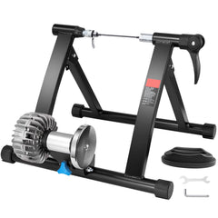 Bike Trainer Stand, Fluid Stationary Bike Stand for 26"-29" Wheels, Noise Reduction Fluid Flywheel, Portable Cycling Stand for Indoor Riding Exercise, with Quick-Release Lever & Front Wheel Rise