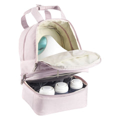 Breast Pump Backpack, Breast Feeding Bag with Ice Pack, Fits for S1/S2, Pumping Accessories & Breastmilk Storage, Portable Pump Carrying Case for Work, Travel and Family Use, Light Pink