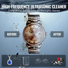 2L Ultrasonic Cleaner with Heater Timer & Basket, Professional Digital Sonic Cavitation Machine, 60W Cleaning Machine for Watch Instruments, Glasses, Coin, Metal Parts, Tool