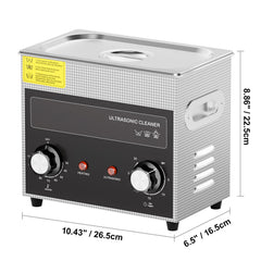 3L Ultrasonic Cleaner with Heater Timer & Basket, Professional Digital Sonic Cavitation Machine, 120W Cleaning Machine for Watch Instruments, Glasses, Coin, Metal Parts, Tool