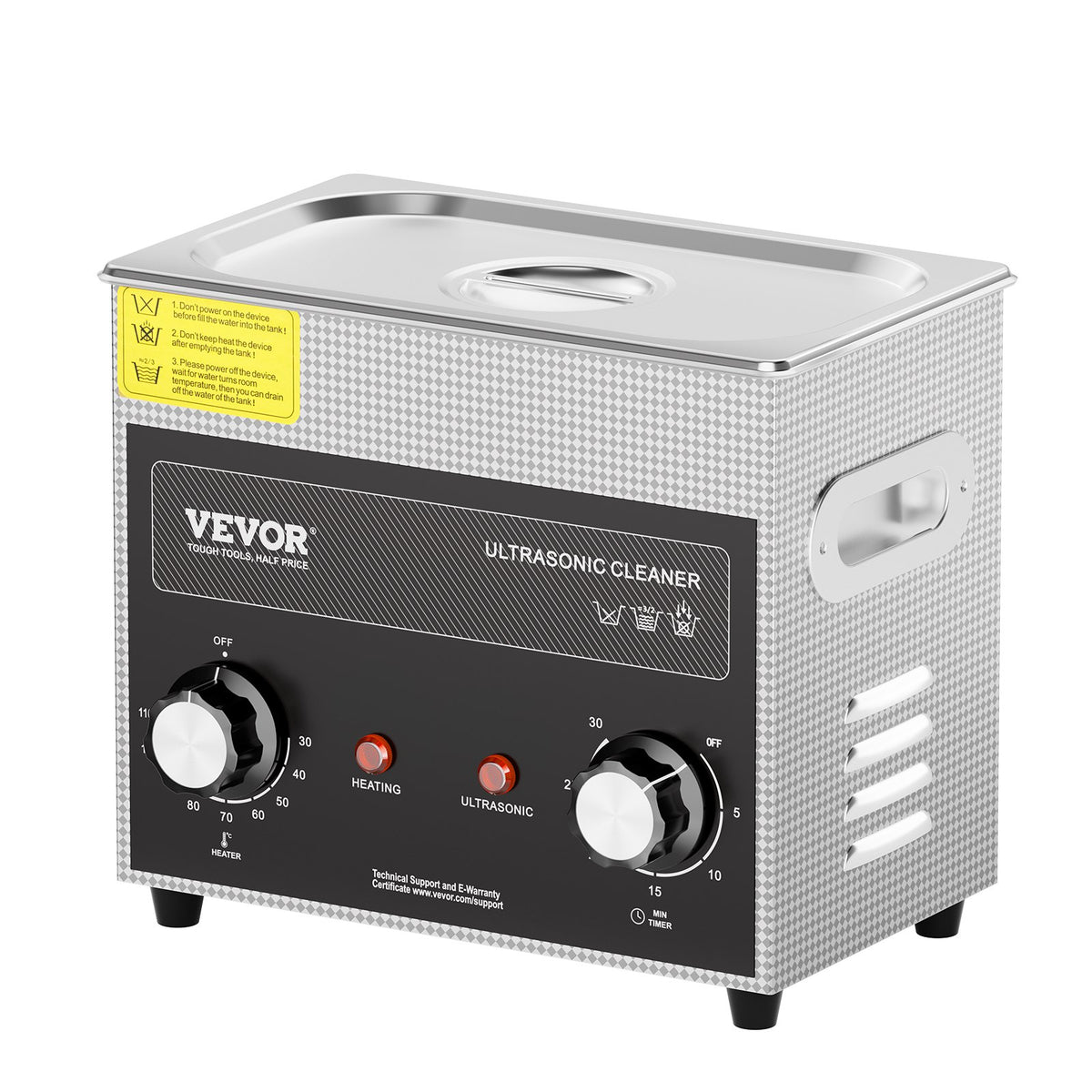3L Ultrasonic Cleaner with Heater Timer & Basket, Professional Digital Sonic Cavitation Machine, 120W Cleaning Machine for Watch Instruments, Glasses, Coin, Metal Parts, Tool