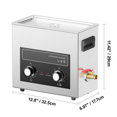 6L Ultrasonic Cleaner with Heater Timer & Basket, Professional Digital Sonic Cavitation Machine, 180W Cleaning Machine for Watch Instruments, Glasses, Coin, Metal Parts, Tool