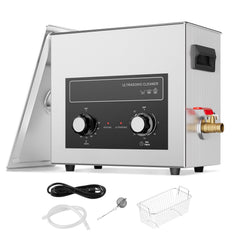 6L Ultrasonic Cleaner with Heater Timer & Basket, Professional Digital Sonic Cavitation Machine, 180W Cleaning Machine for Watch Instruments, Glasses, Coin, Metal Parts, Tool