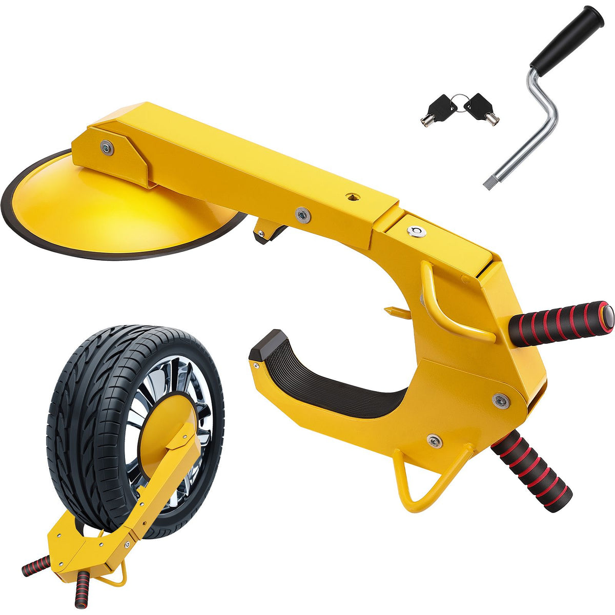 Wheel Lock Clamp, 1 Pack Trailer Wheel Lock, Heavy-Duty Anti Theft Tire Lock, Adjustable Tire Boot Lock Tire Claw, Trailer Wheel Locks for RV Trailers, Cars, Trucks, SUVs