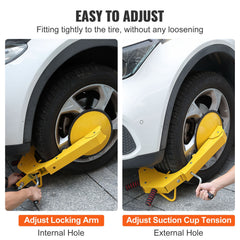 Wheel Lock Clamp, 1 Pack Trailer Wheel Lock, Heavy-Duty Anti Theft Tire Lock, Adjustable Tire Boot Lock Tire Claw, Trailer Wheel Locks for RV Trailers, Cars, Trucks, SUVs