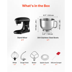 Stand Mixer 5.68 L Electric Dough Mixer 1100W 6 + P Speeds Food Beater