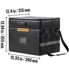Fireproof Document Box, Fireproof Document Bag with Lock 2000_, Fireproof and Waterproof File Box 450x140x315 mm with Zipper & Handle, for Money, Documents, Jewelry and Passport