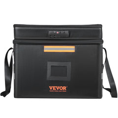 Fireproof Document Box, Fireproof Document Bag with Lock 2000_, Fireproof and Waterproof File Box 450x140x315 mm with Zipper & Handle, for Money, Documents, Jewelry and Passport