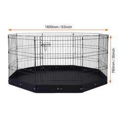 Dog Playpen, 8 Pcs 30"H x 24"W Panels Foldable Metal Pet Exercise Pen, Dog Fence Indoor and Outdoor Pen with Door, 600D Oxford Fabric Bottom Pad, Pet Playpen for Dogs, Cats, Other Small Animals