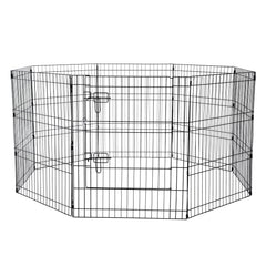 Dog Playpen, 8 Pcs 30"H x 24"W Panels Foldable Metal Pet Exercise Pen, Dog Fence Indoor and Outdoor Pen with Door, 600D Oxford Fabric Bottom Pad, Pet Playpen for Dogs, Cats, Other Small Animals