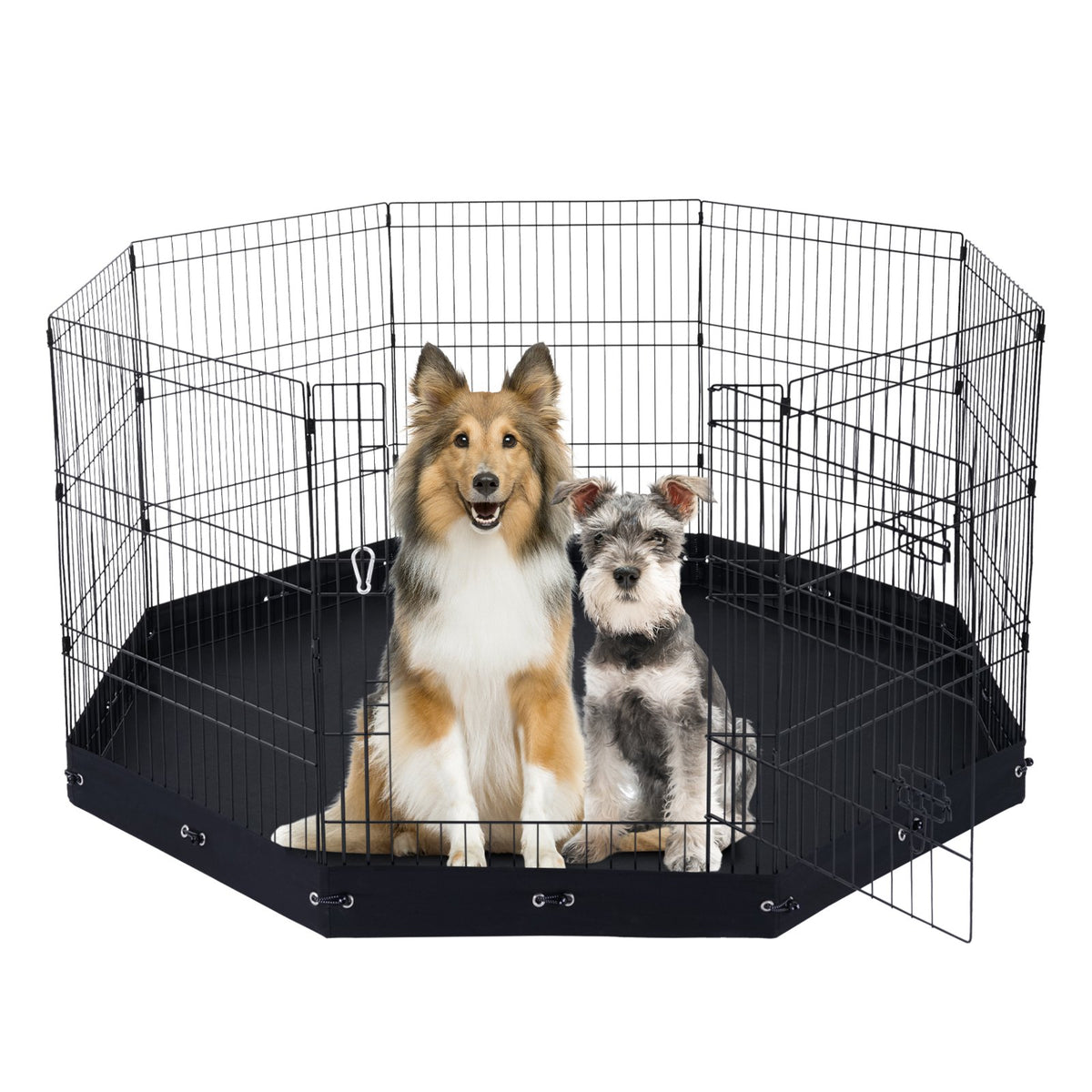 Dog Playpen, 8 Pcs 30"H x 24"W Panels Foldable Metal Pet Exercise Pen, Dog Fence Indoor and Outdoor Pen with Door, 600D Oxford Fabric Bottom Pad, Pet Playpen for Dogs, Cats, Other Small Animals