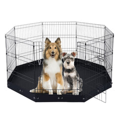 Dog Playpen, 8 Pcs 30"H x 24"W Panels Foldable Metal Pet Exercise Pen, Dog Fence Indoor and Outdoor Pen with Door, 600D Oxford Fabric Bottom Pad, Pet Playpen for Dogs, Cats, Other Small Animals