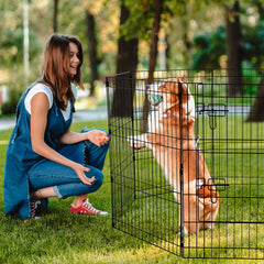 Dog Playpen, 8 Pcs 30"H x 24"W Panels Foldable Metal Pet Exercise Pen, Dog Fence Indoor and Outdoor Pen with Door, 600D Oxford Fabric Bottom Pad, Pet Playpen for Dogs, Cats, Other Small Animals