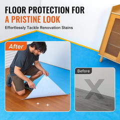 Carpet Protection Film, 40" x 84' Floor and Surface Shield, Easy to Cut Simple Installation, Fiber Fabric Car Mat Protection Film Roll for Construction & Renovation,Blue