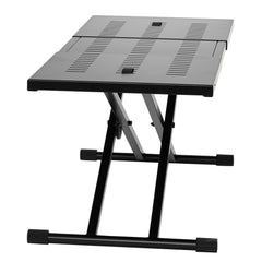 DJ Table Stand, (820-1095)x465 mm Portable DJ Laptop and Controller Stand, Lightweight DJ Desk DJ Booth Adjustable Height DJ Stand, Foldable Double-X Keyboard Stand & Tabletop, Audio Mixer Stand