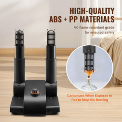 Foldable 2-Tube Shoe Dryer Boot Dryer with Heat Blower Black & Orange