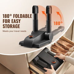 Foldable 2-Tube Shoe Dryer Boot Dryer with Heat Blower Black & Orange