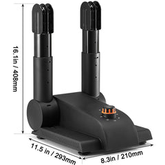 Foldable 2-Tube Shoe Dryer Boot Dryer with Heat Blower Black & Orange