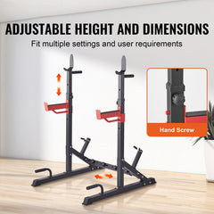 Squat Power Rack Adjustable Heavy Duty Barbell Weight Bench Press Stand