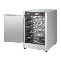 Hot Box Food Warmer, 5-Tier Concession Warmer with Water Tray, 5 Pans, Single-door and Adjustable Shelves, Stainless Steel Food Warmer Cabinet, Ideal for Storing Pizza, Chicken, Restaurant