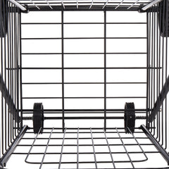 Shopping Cart, Folding Grocery Utility Cart with Swivel Wheels, 40.8 kg Large Load Capacity, Heavy Duty Rolling Laundry Basket Butler for Laundry, Shopping, Camping, Grocery, Luggage, Black
