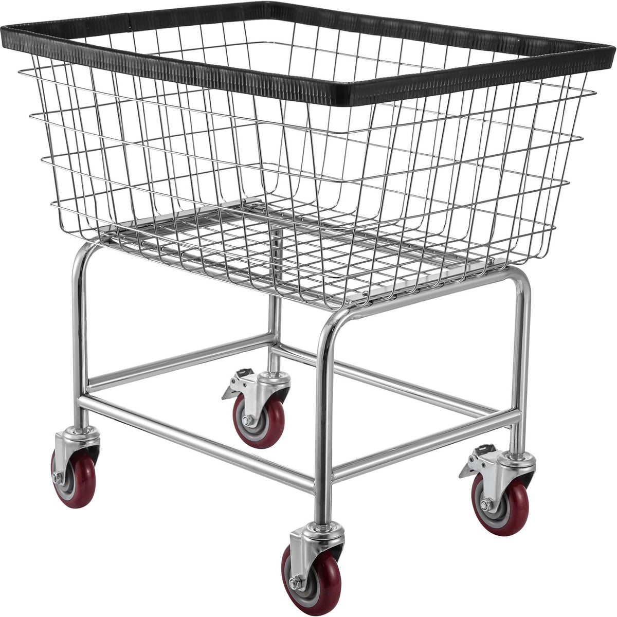 Wire Laundry Cart Wire Laundry Basket 2.8 Bushel Heavy Duty w/ 4'' Wheels