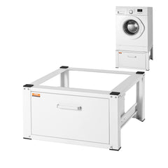 Laundry Pedestal 686mmmW x 366mmH, Washer And Dryer Base Stand Platform Universal Fit 299kg Capacity, Heavy Duty Multi-Functional Base for Washing Machine with Drawer & Rich Accessories