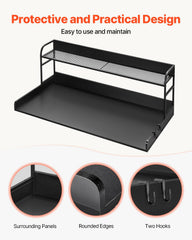 Washer Dryer Countertop with Shelf 54"x27" Wooden Washer Dryer Cover Black