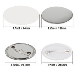 1.25" 32mm Button Badge Parts Supplies for Button Maker Machine 500 Sets