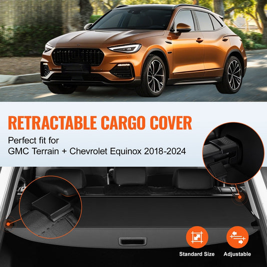 Retractable Cargo Cover for GMC Terrain + Chevrolet Equinox 2018-2024