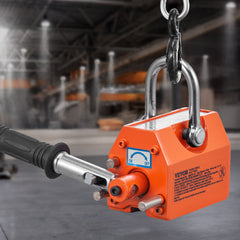 Magnetic Lifter, 100 kg/220 lbs Pulling Capacity, 2.5 Safety Factor, Neodymium & Steel, Lifting Magnet with Release, Permanent Lift Magnets, Heavy Duty Magnet for Hoist, Shop Crane, Block, Board