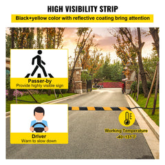 Rubber Speed Bump, 2 Pack 2 Channel Speed Bump Hump, 42\" Long Modular Speed Bump Rated 22000 LBS Load Capacity, 40.2 x 11.8 x 2.4 inch Garage Speed Bump for Asphalt Concrete Gravel Driveway