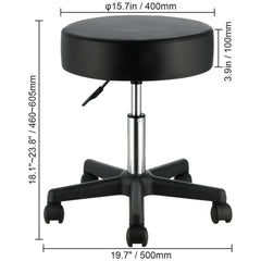 Rolling Stools with Wheels, 400 LBS Weight Capacity Adjustable Height Stool with Ultra-Thick Seat Cushion, Swivel Stools Chair for Salon, Bar, Home, Office, Tatoo, Medical, Massage, Black