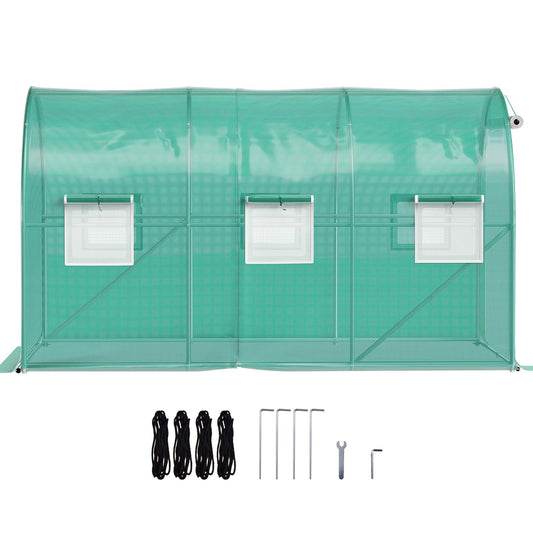 Walk-in Tunnel Greenhouse Galvanized Frame & Waterproof Cover 12x7x7 ft