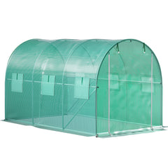 Walk-in Tunnel Greenhouse Galvanized Frame & Waterproof Cover 12x7x7 ft