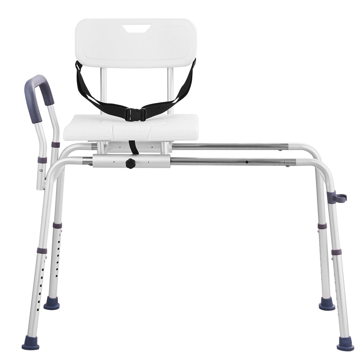 Sliding Tub Transfer Bench Shower Chair & Cut-Out Seat Reversible Backrest