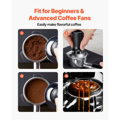 51mm/53mm/58mm Espresso Tamper Stainless Steel Coffee Tamper with Spring