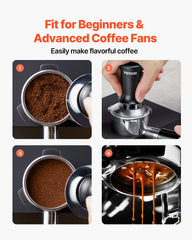 51mm/53mm/58mm Espresso Tamper Stainless Steel Coffee Tamper with Spring