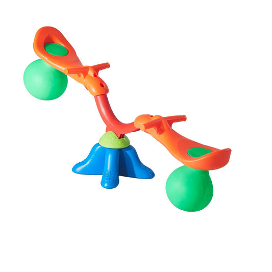 Kids Seesaw, 24.95 kg Load Capacity per Seat, Sit and Spin Teeter Totter with Handles, Kids Outdoor Playground Equipment, Swiveling 360 Degrees Rotating for Children Aged 3+, Multi Colored